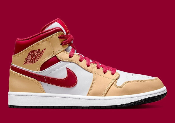 Air Jordan 1 Mid Light Cardinal Curry