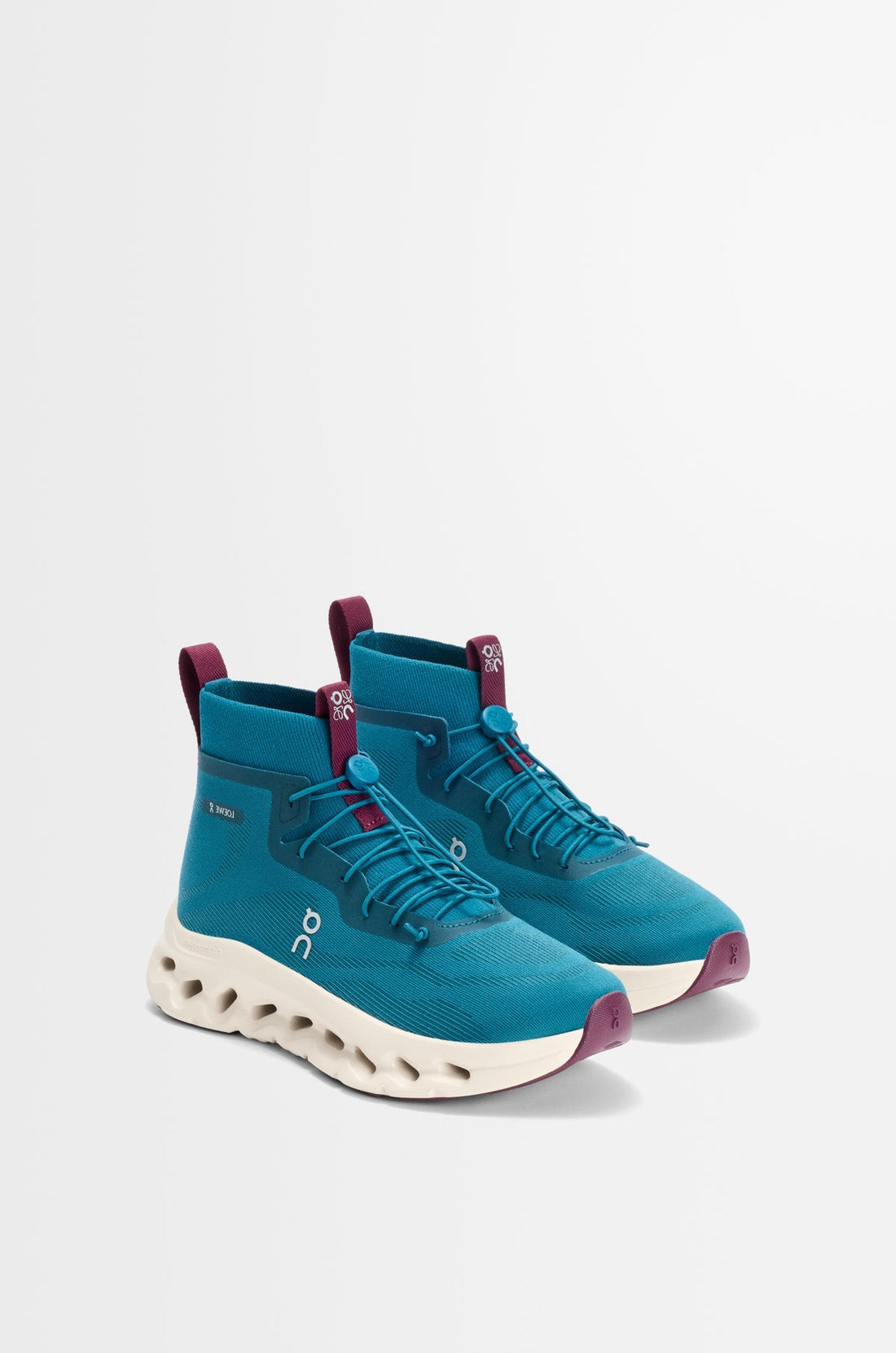 On Running Cloudtilt Hi LOEWE Teal Oatmeal Burgundy