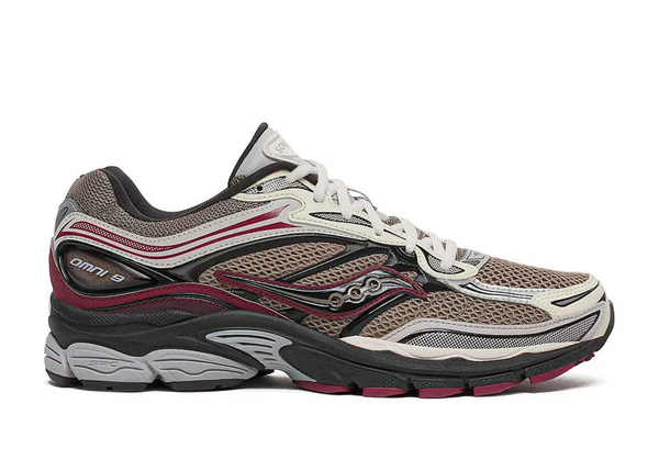 Saucony ProGrid Omni 9 Tomorrow, Meet Yesterday Pack Tan Maroon