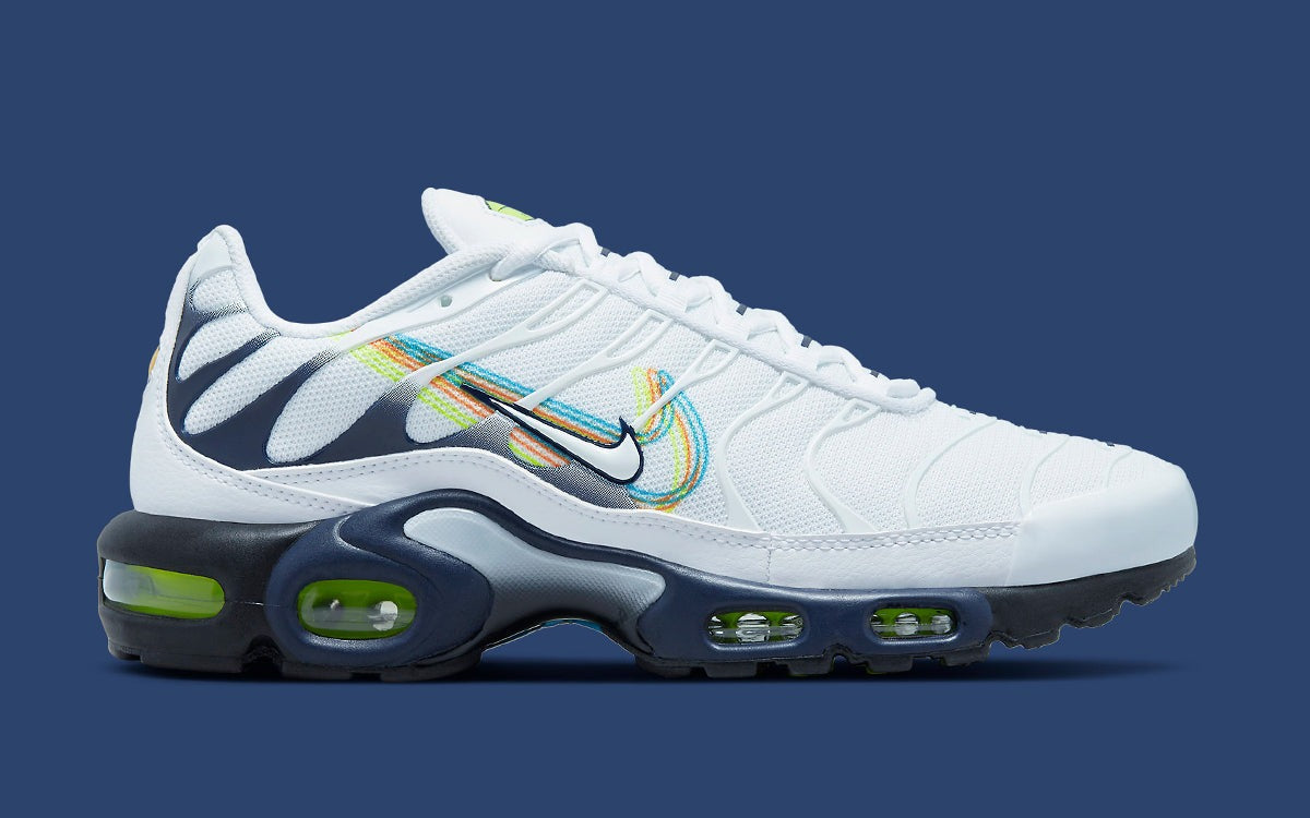 Nike Air Max Plus 3D Swoosh White Volt Football Grey Blackened Blue